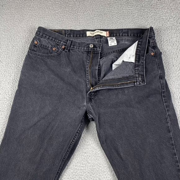 VTG Levi's 505 Regular Straight Fit Jeans Men's 40x30 Black Denim - Picture 2 of 14